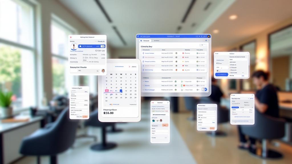 Professional salon booking software interface